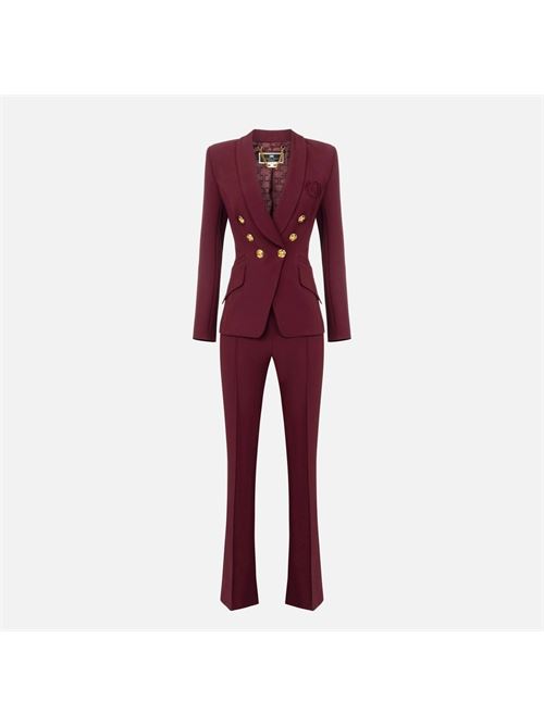 Tailleur in doppio crêpe stretch con giacca sciallata e pantalone a palazzo ELISABETTA FRANCHI | TP00246E246E2CG3